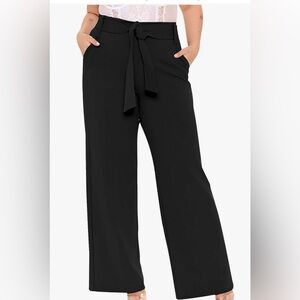 New York Clothing Company Black Wide-Leg Tie-Waist Pants